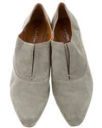 Calvin Klein Collection Suede Pointed Toe Oxfords