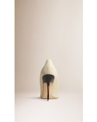 Burberry Point Toe Suede Pumps