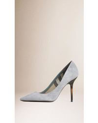 Burberry Point Toe Suede Pumps
