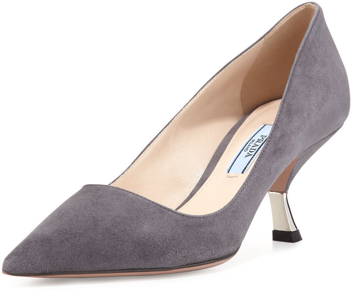 Grey suede heels | La Redoute