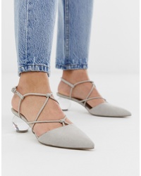ASOS DESIGN Sunset Knotted Ball Heels In Grey