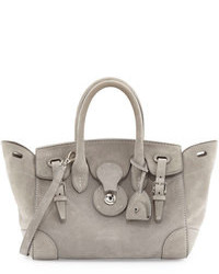 Grey Suede Satchel Bag