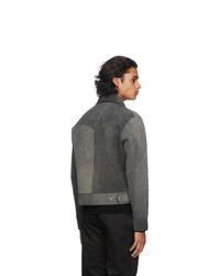 Maison Margiela Black Leather And Suede Sport Jacket