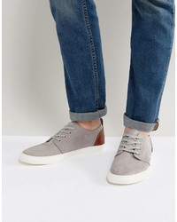 Asos Casual Shoes In Gray Faux Suede