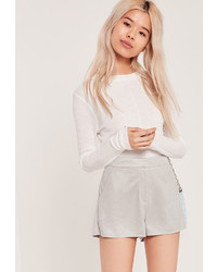 Missguided Faux Suede Tailored Shorts Grey