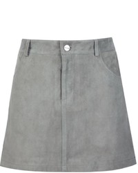 Grey Suede Skirt