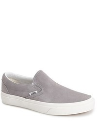 Grey Suede Slip-on Sneakers