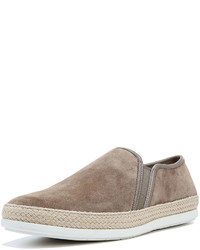 Vince Chalmers Suede Espadrille Slip On Sneakers Gray