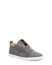 Christian Louboutin Fav Fique A Vontade Suede Low Top Sneaker In Smoky At Nordstrom