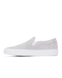 Common Projects Grey Suede Slip On Sneakers