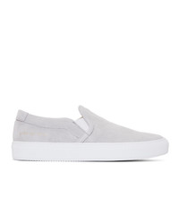 Common Projects Grey Suede Slip On Sneakers