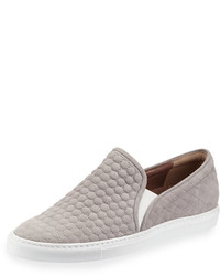 Tabitha Simmons Huntington Quilted Suede Skate Shoe Gray