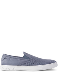 Tod's Perforated Nubuck Slip On Sneakers