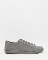Asos Brand Sneakers In Gray Faux Suede
