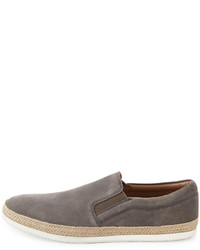 Vince Chance Suede Espadrille Sneaker Light Gray