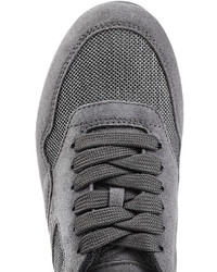 Hogan Suede Leather And Mesh Platform Sneakers