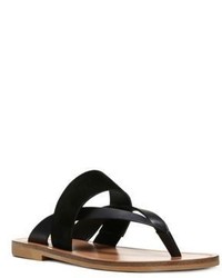 Vince Tess Leather Suede Thong Sandals