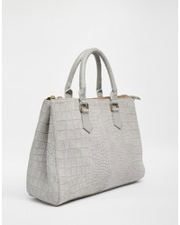 Asos Collection Croc Embossed Suede Tote Bag