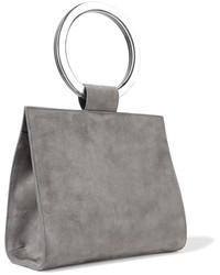 Edie Parker Deuces Suede Tote Gray