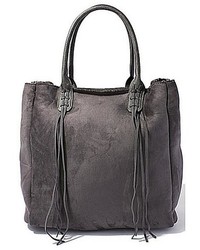 Bungalow 20 Lori Suede And Sherpa Tote In Gray