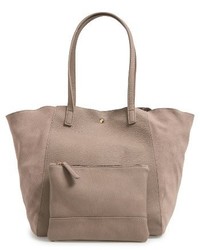 Sole Society Norah Slouchy Faux Leather Suede Tote Grey