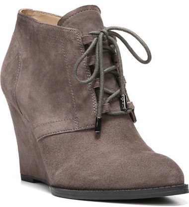 Details about   Franco Sarto Taupe Suede Lennon Lace-up Wedge Ankle Boots New