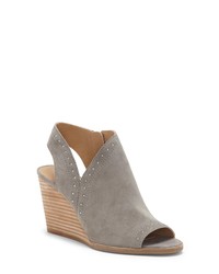 Grey Suede Wedge Sandals