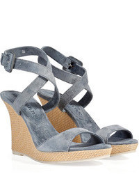 Burberry Shoes Accessories Suede Wedge Sandals