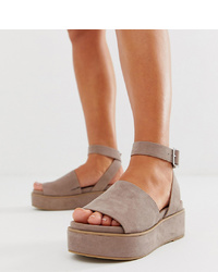 ASOS DESIGN Wide Fit Taylor Flatform Sandals