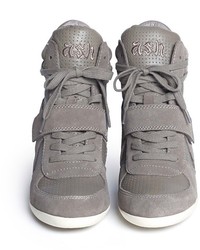 Nobrand Bowie Suede And Calf Leather Wedge Sneakers