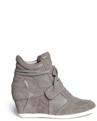 Nobrand Bowie Suede And Calf Leather Wedge Sneakers