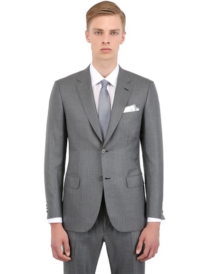 Brioni Men's 44 R Gray Plaid Double Breasted 6 Button 2 Piece Suit 100%  Wool | eBay