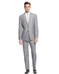 Calvin Klein Light Grey Peak Lapel Slim Fit Suit