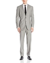 Calvin Klein Malik Regular Fit Light Grey Sharkskin Suit