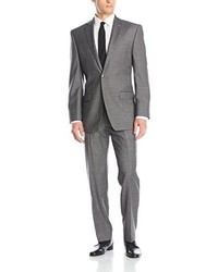 Calvin Klein Malik Texture Two Button Side Vent Suit With Flat Front Pant