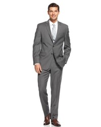 Calvin Klein Suit Grey Stripe Slim Fit