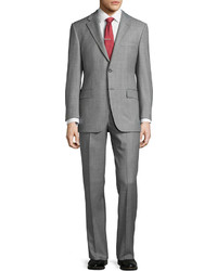 Hickey Freeman Classic Fit Lindsey Sharkskin Two Piece Suit Mid Gray