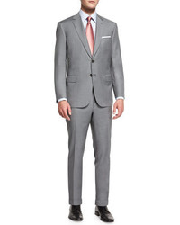 Brioni Colosseo Solid Two Piece Wool Suit Light Gray