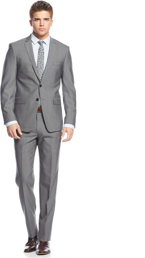 DKNY Solid Grey Extra Slim Fit Suit | Where to buy & how to wear