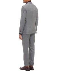 Brunello Cucinelli End On End Three Button Suit Light Grey