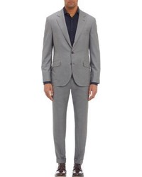 Brunello Cucinelli End On End Three Button Suit Light Grey
