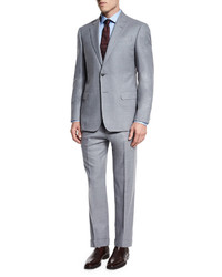Armani Collezioni G Line Flannel Two Piece Suit Gray