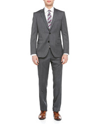 Hugo Boss Grand Central Pindot Two Piece Suit Gray