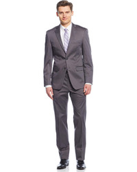 Calvin Klein Gray Cotton Slim Fit Suit