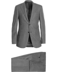Canali Grey Capri Patterned Wool Suit