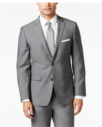 Vince Camuto Grey Herringbone Slim Fit Suit
