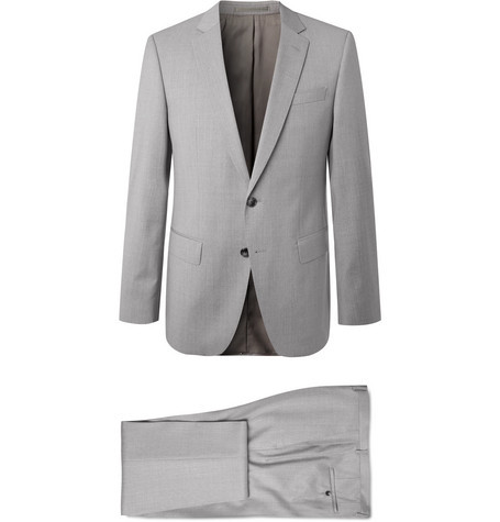Hugo Boss Grey Hugegenius Slim Fit Super 120s Virgin Wool | MR PORTER Lookastic