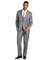 Canali Grey Wool 2 Single Button Straight Leg Suit
