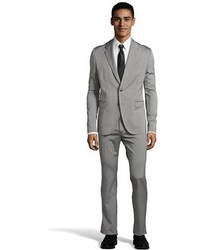 Just Cavalli Grey Woven 2 Button Suit With Flat Front Pants