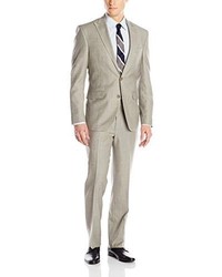 Kenneth Cole New York Light Tan Slim Fit Two Button Side Vent Suit